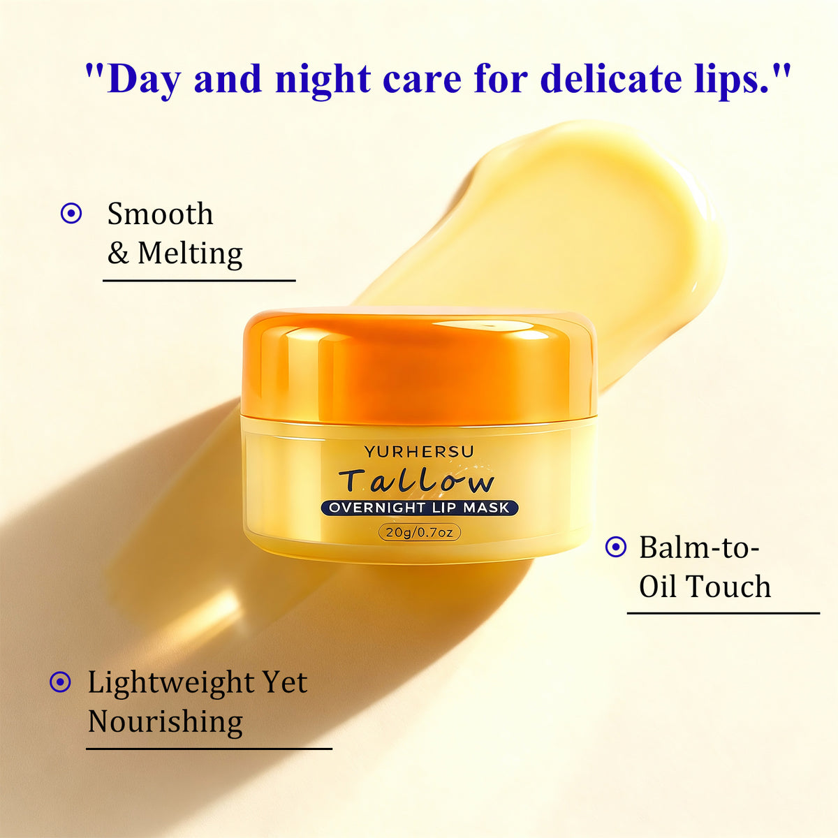 Yurhersu Cross-Border Hot Selling Cow Fat Lip Mask Fades Lip Lines, Removes Dead Skin, Moisturizes, Hydrates and Repairs Lip Balm